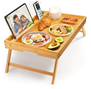 Foldable Bamboo Bed Tray Table