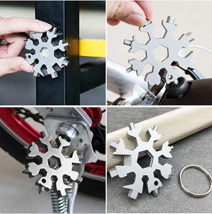 8-in-1 Snowflake Multi-Tool Keychain