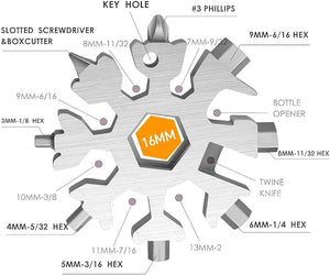 8-in-1 Snowflake Multi-Tool Keychain
