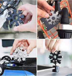 8-in-1 Snowflake Multi-Tool Keychain