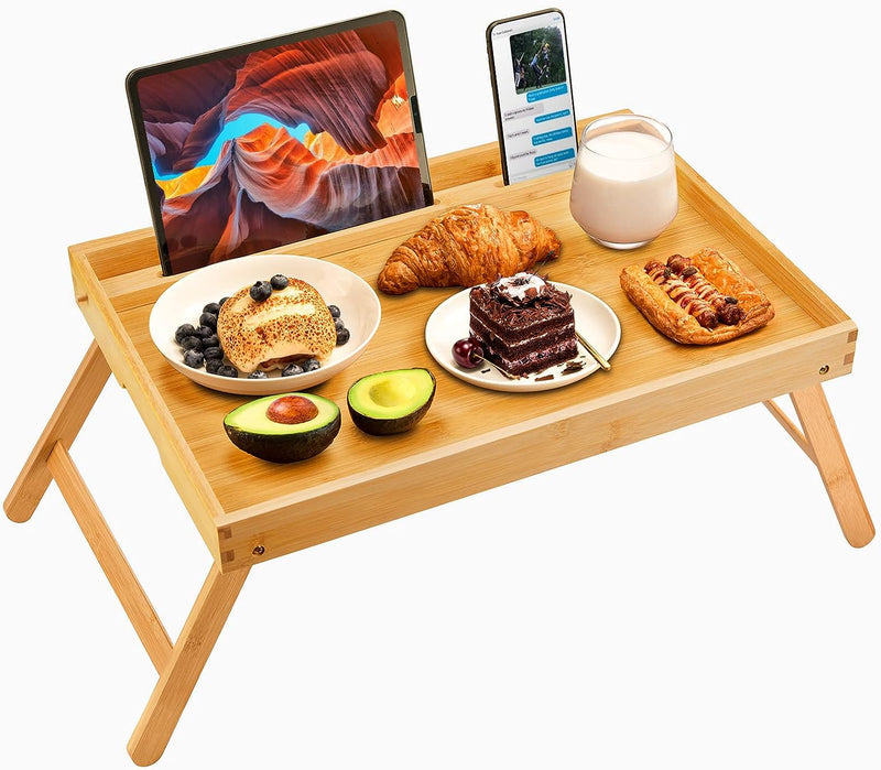 Foldable Bamboo Bed Tray Table