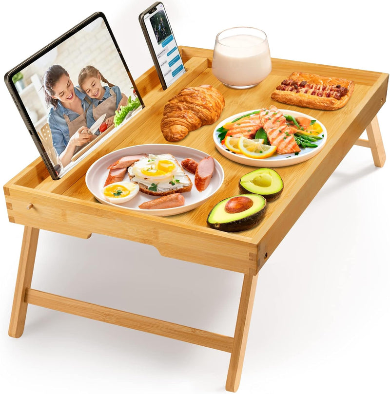 Foldable Bamboo Bed Tray Table
