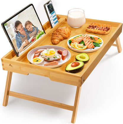 Foldable Bamboo Bed Tray Table