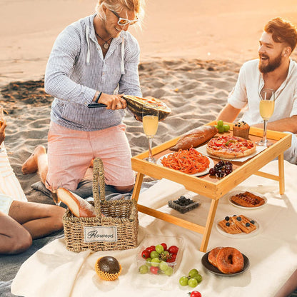 Foldable Bamboo Bed Tray Table