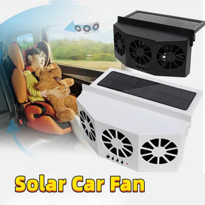 Car Cooling Fan - Solar & Battery Powered
