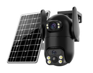 Dual Lens Solar Camera 4K WiFi Outdoor