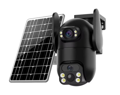 Dual Lens Solar Camera 4K WiFi Outdoor